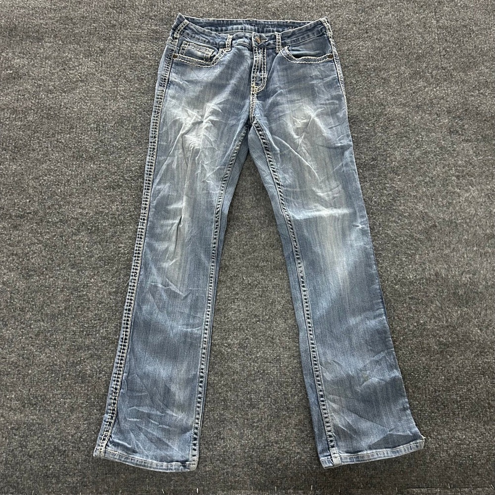 Cowgirl Tuff Co Jeans Womens Size 31 Blue Demi Crop Bootcut Contrast Stitch